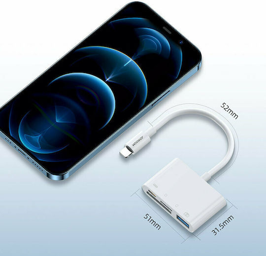 Joyroom S-H142 Card Reader Lightning για SD/microSD Λευκό