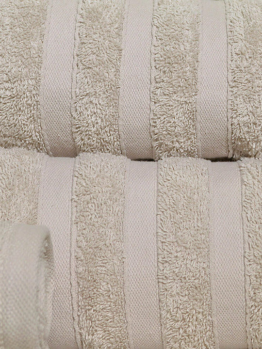 Lino Home 3pc Bath Towel Set Marion Beige Weight 500gr/m²