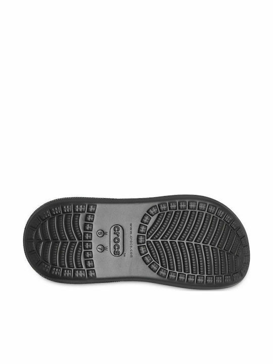 Crocs Classic Crush Ανατομικά Σαμπό Μαύρα