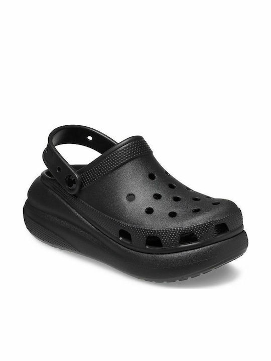 Crocs Classic Crush Ανατομικά Σαμπό Μαύρα