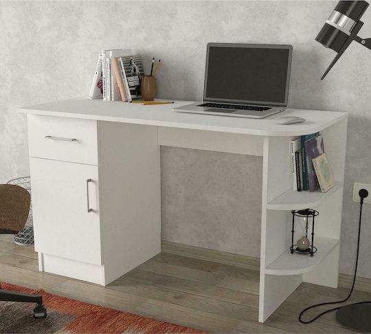 Birou Gavdos Din Lemn Alb Cu Birou 120x52x75cm