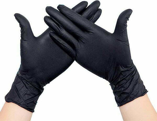 Practic Super Plus Nitrile Examination Gloves Powder Free Black 1000pcs