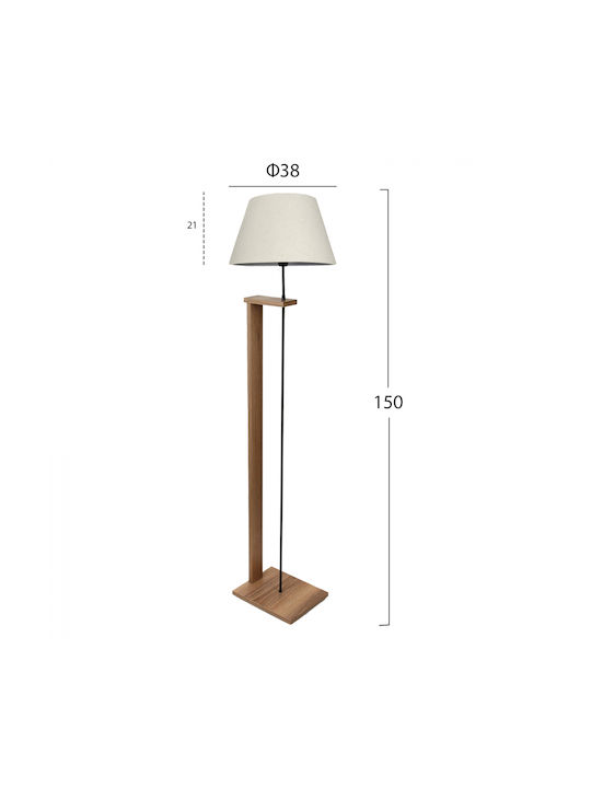 HomeMarkt Stehlampe H150xB38cm. mit Fassung für Lampe E27 Schwarz