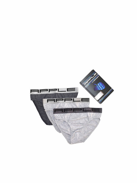 Apple Boxer Ανδρικά Σλιπ Black/Silver Μονόχρωμα