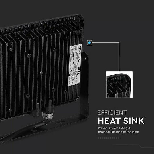 V-TAC Waterproof LED Floodlight 50W Warm White 3000K IP65