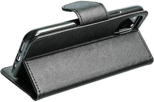 Fancy Wallet Piele artificială Negru (Realme C21)