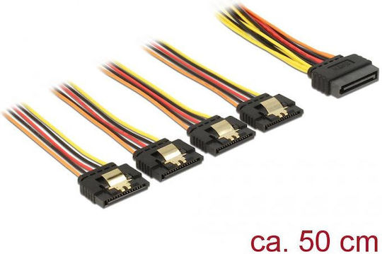 DeLock 15-Pin Sata - 15-Pin Sata Cable 0.5m Πολύχρωμο 60158