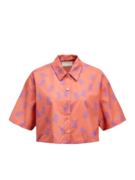 Κοντομάνικο Γυναικείο Πουκάμισο Burnt Coral