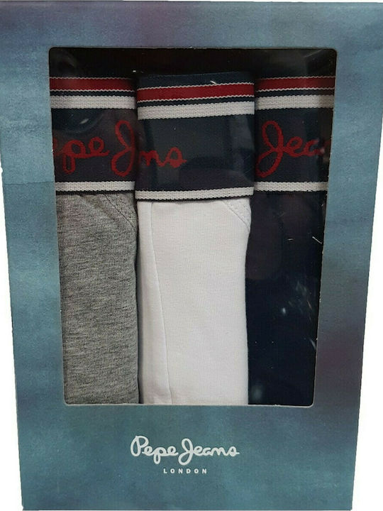 Pepe Jeans Мъжки боксерки Grey Marl / White / Navy 3Опаковка