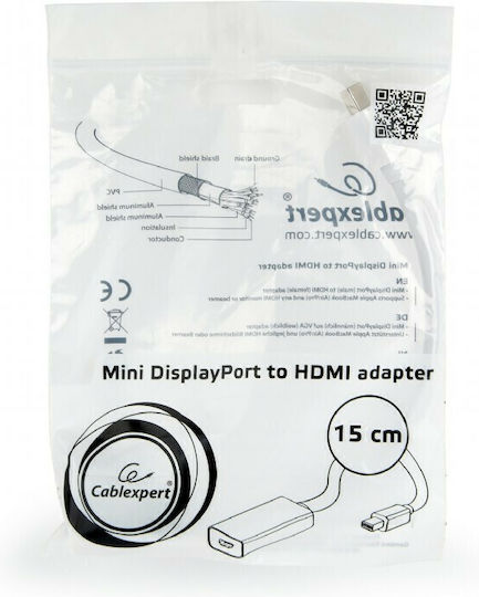 Cablexpert Converter mini DisplayPort male to HDMI female White 1pcs A-MDPM-HDMIF-02-W