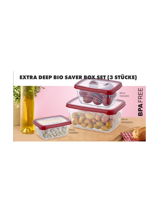 Herzberg Extra Bio Saver Кутия за обяд Пластмаса Бежов 3бр