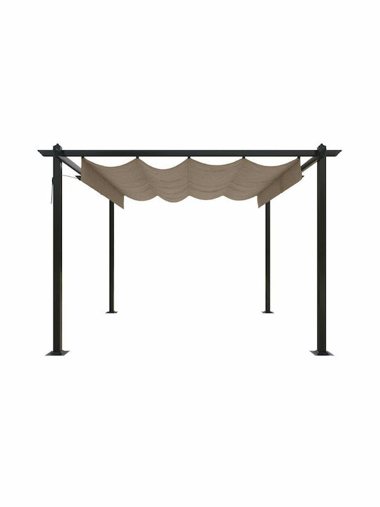 vidaXL Πτυσσόμενο Κιόσκι Κήπου Taupe 3x3m