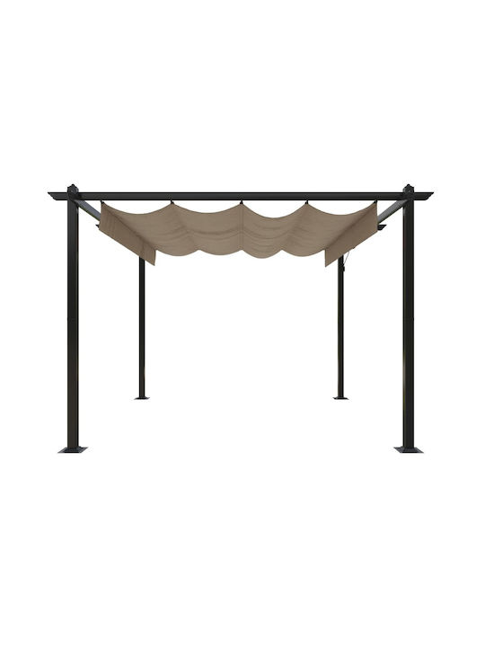 vidaXL Πτυσσόμενο Κιόσκι Κήπου Taupe 3x3m