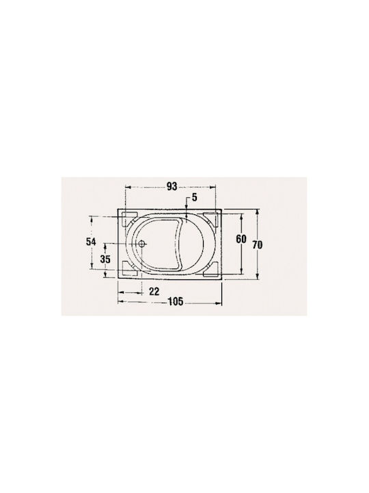 Sanitec Gloria Cadă de baie Acrilic 105x70cm cu scaun