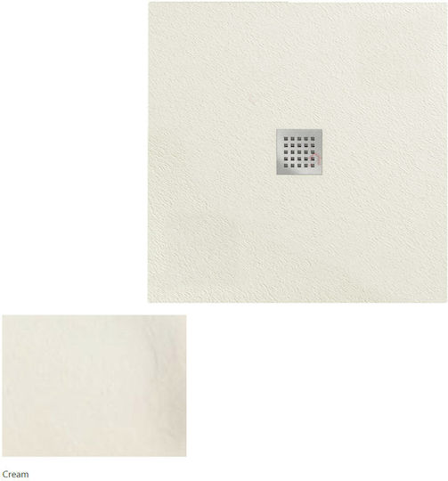 Karag Square Artificial Stone Shower Cream Pietra 90x90x2.5cm