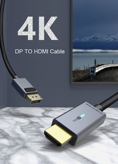 Cabletime Cablu DisplayPort - HDMI de sex masculin 1.8m Negru (CT-AV585-P02G4K-SG1.8)