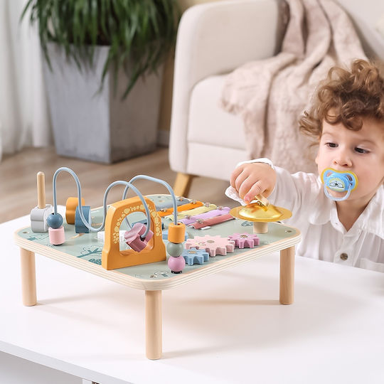 Viga Toys Τραπεζάκι Δραστηριοτήτων Ζωάκια από Ξύλο με Ήχους για 18+ Μηνών