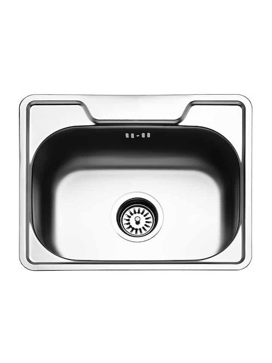 Fortinox Valley 25046 Ένθετος Νεροχύτης Inox Σατινέ Μ46xΠ37cm Ασημί
