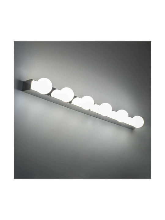 GloboStar BELLA Modern Leuchte Badezimmer mit Integrierter LED und Neutralweißes Licht Silber 70x6cm