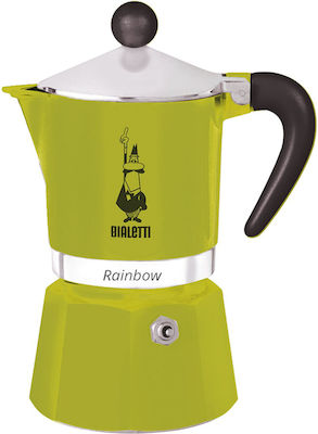 Bialetti Rainbow Stovetop Espresso Pot for 6 Cups Green