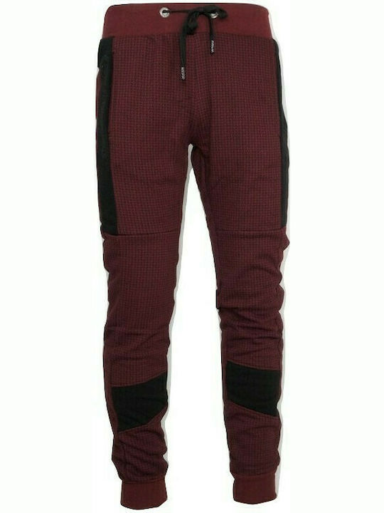 Paco & Co Men's Sweatpants with Rubber Burgundy