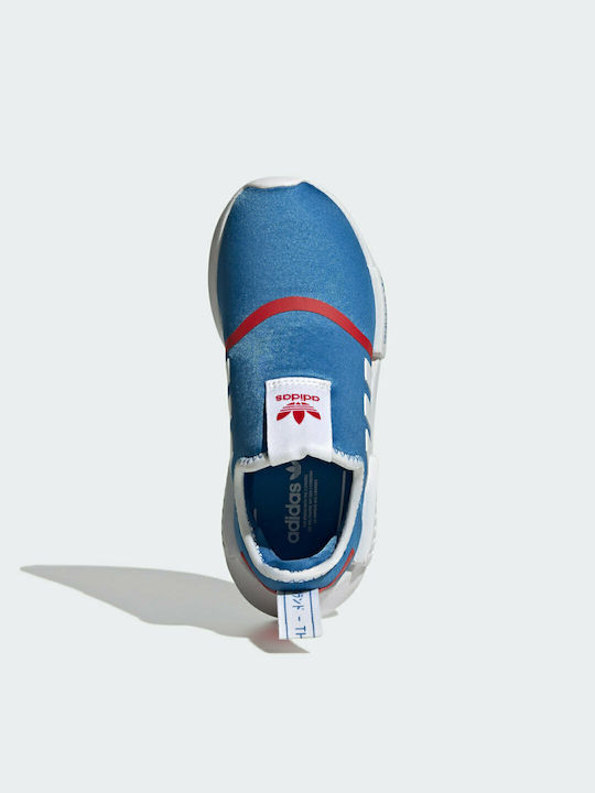 NMD 360 Kids Sports Shoes Slip-On Blue Rush / Cloud White / Vivid Red