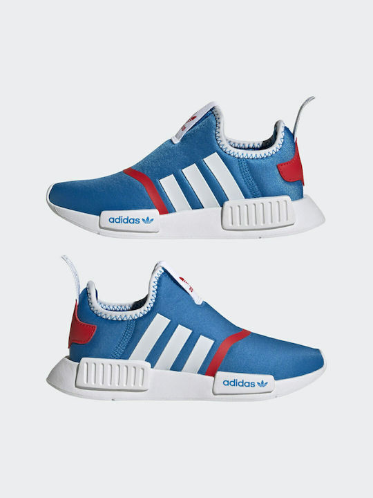 NMD 360 Kids Sports Shoes Slip-On Blue Rush / Cloud White / Vivid Red