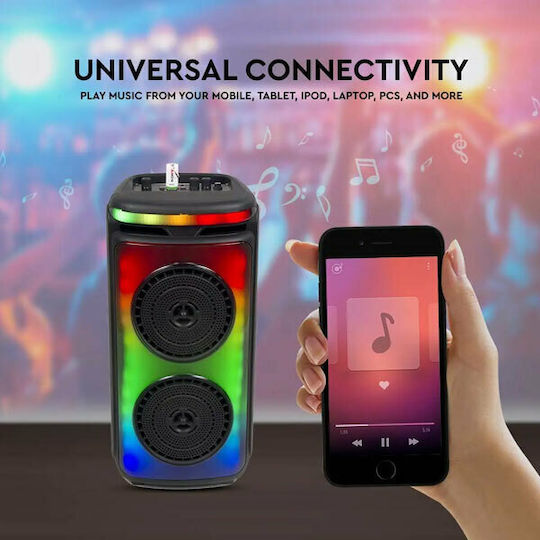 V-TAC Karaoke Speaker with Wired Microphone and Lighting Effects 7676 Black