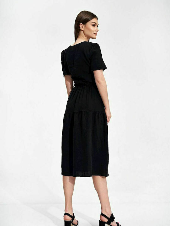 Figl Summer Midi Dress Wrap Black