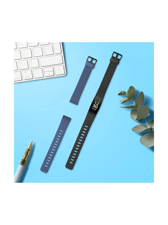 KWmobile Λουράκι Σιλικόνης (Realme Band 1) Dark Blue / Black 2 τμχ