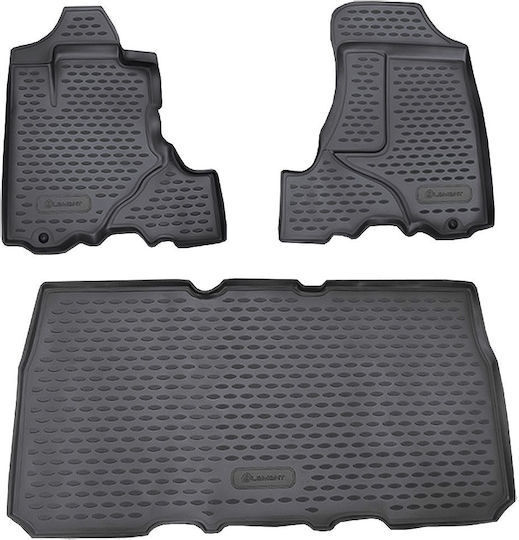 Novline Set of Front and Rear Mats 3pcs for Honda Element 2003+ Black