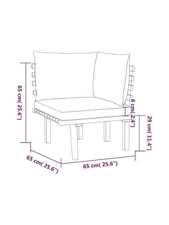 Set Cameră De Zi Pentru Exterior 7 Piese Din Salcâm Cu Perne