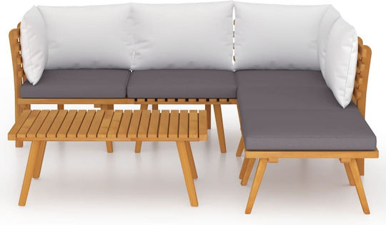Garten- und Outdoor-Möbelsets Typsatz Wohnzimmer 6 Stück Akazie mit Kissen