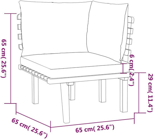 Garten- und Outdoor-Möbelsets Typsatz Wohnzimmer 6 Stück Akazie mit Kissen