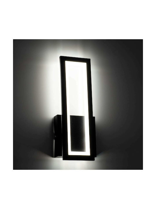 GloboStar Tiara Modern Lamp Wall with Integrated LED and Adjustable White Light Black 32x32cm