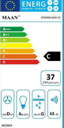 Maan Siena Soft 60 Απορροφητήρας Καμινάδα 60cm Μαύρος