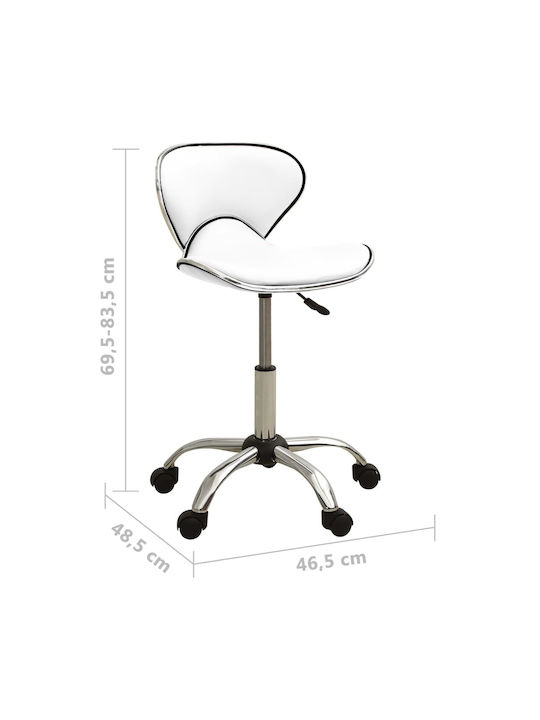 Office Desk Stool with Backrest White 46.5x48x69cm