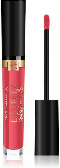 Max Factor Lipfinity Velvet Matte Liquid Long Lasting Liquid Lipstick Velvet 25 Red Luxury 3.5ml