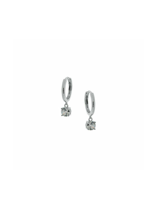 Prince Silvero Earrings Hoops made of Silver with Stones