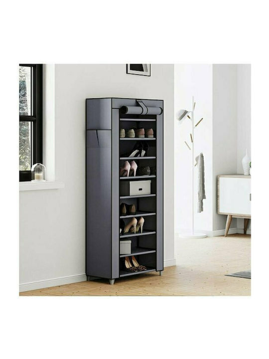 Organizatoare Pantofi Din Textil Cu 9 Rafturi Gri L58xA28xÎ160cm