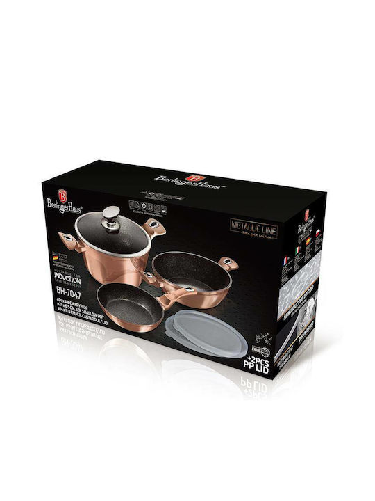 Berlinger Haus Berlinger Haus Rose Gold Collection Kochgeschirr-Set aus Aluminium mit Stein-Innenbeschichtung, 3-teilig