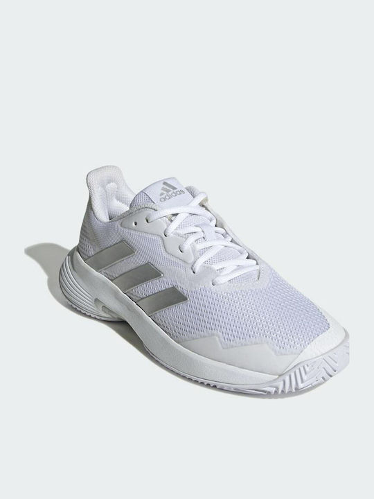adidas Courtjam Control Women's Tennis Shoes for Hard Courts Cloud White / Silver Metallic