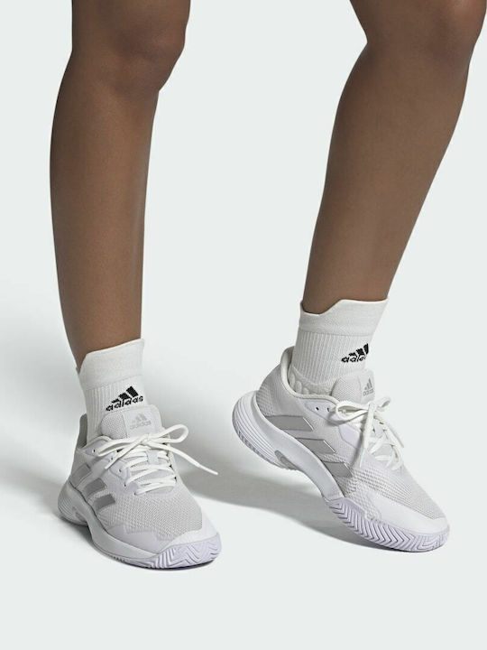 adidas Courtjam Control Women's Tennis Shoes for Hard Courts Cloud White / Silver Metallic