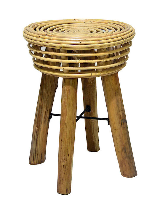 Wooden Garden Stool Beige 34x34x46cm