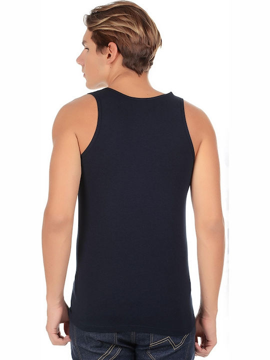 Enrico Coveri Men's Sleeveless Undershirt Navy Blue