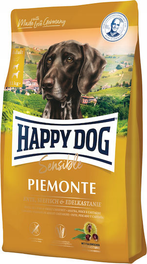 Happy Dog Piemonte 10kg Dry Food for Medium & Large Breed Dogs Grain-Free & Gluten-Free with Duck and Fish