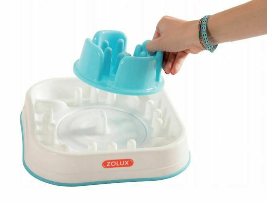 Zolux Anti-Overfeeding Kunststoff Schalen Futter Langsame Fütterung für Hund & Katze 1.6lt 28.5cm in Weiß Farbe