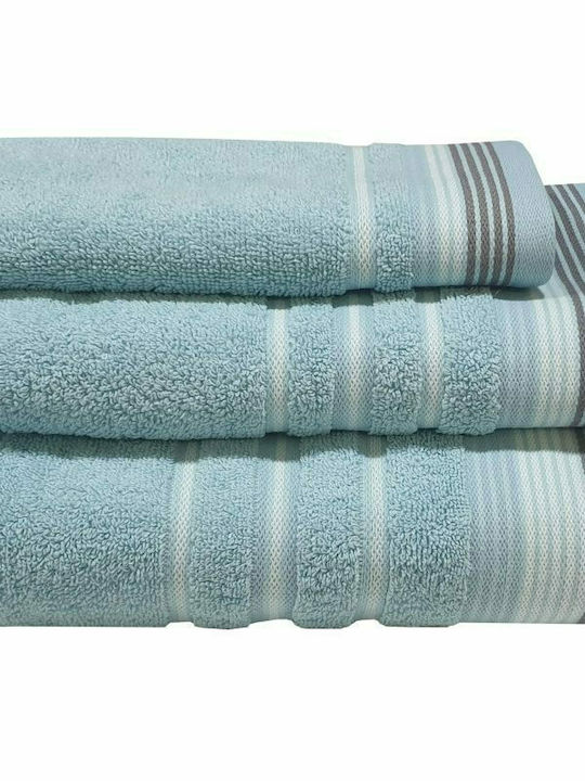 Le Blanc Hand Towel Satin Stripe 30x50cm Petrol 450gr/m²