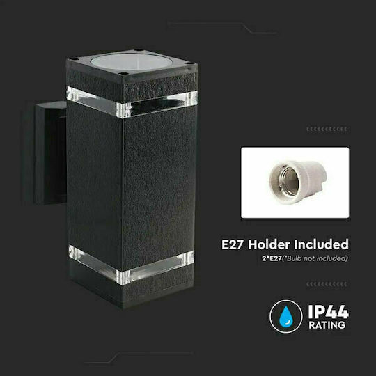 V-TAC Wandmontiertes Außen-Spotlight E27 IP44 Doppelstrahl 9.1x15x22.8εκ.