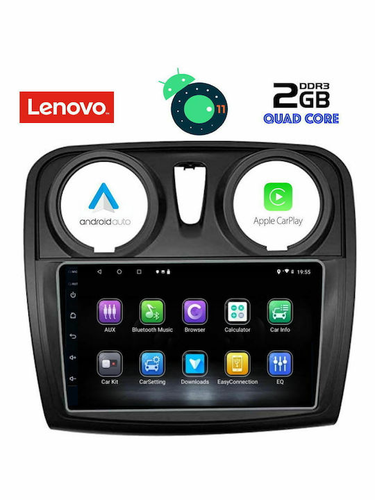 Lenovo Sistem Audio Auto pentru Renault Magazin online Logan Audi A7 Dacia Magazin online Logan / Magazin online Sandero 2012-2019 (Bluetooth/USB/AUX/WiFi/GPS/Apple-Carplay/Partitură) cu Ecran Tactil 9"